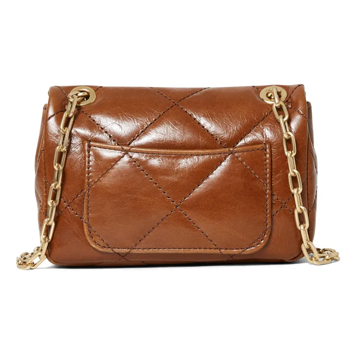 Vanessa Bruno Tasche Nano Moon aus Leder in Crack-Optik Braun