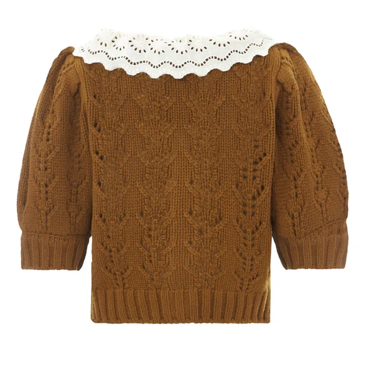 Cardigan Zia in maglia a punta | Marrone- Immagine del prodotto n°4