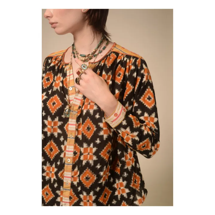 Bluse Satnam Baumwolle Khadi | Ocker- Produktbild Nr. 3