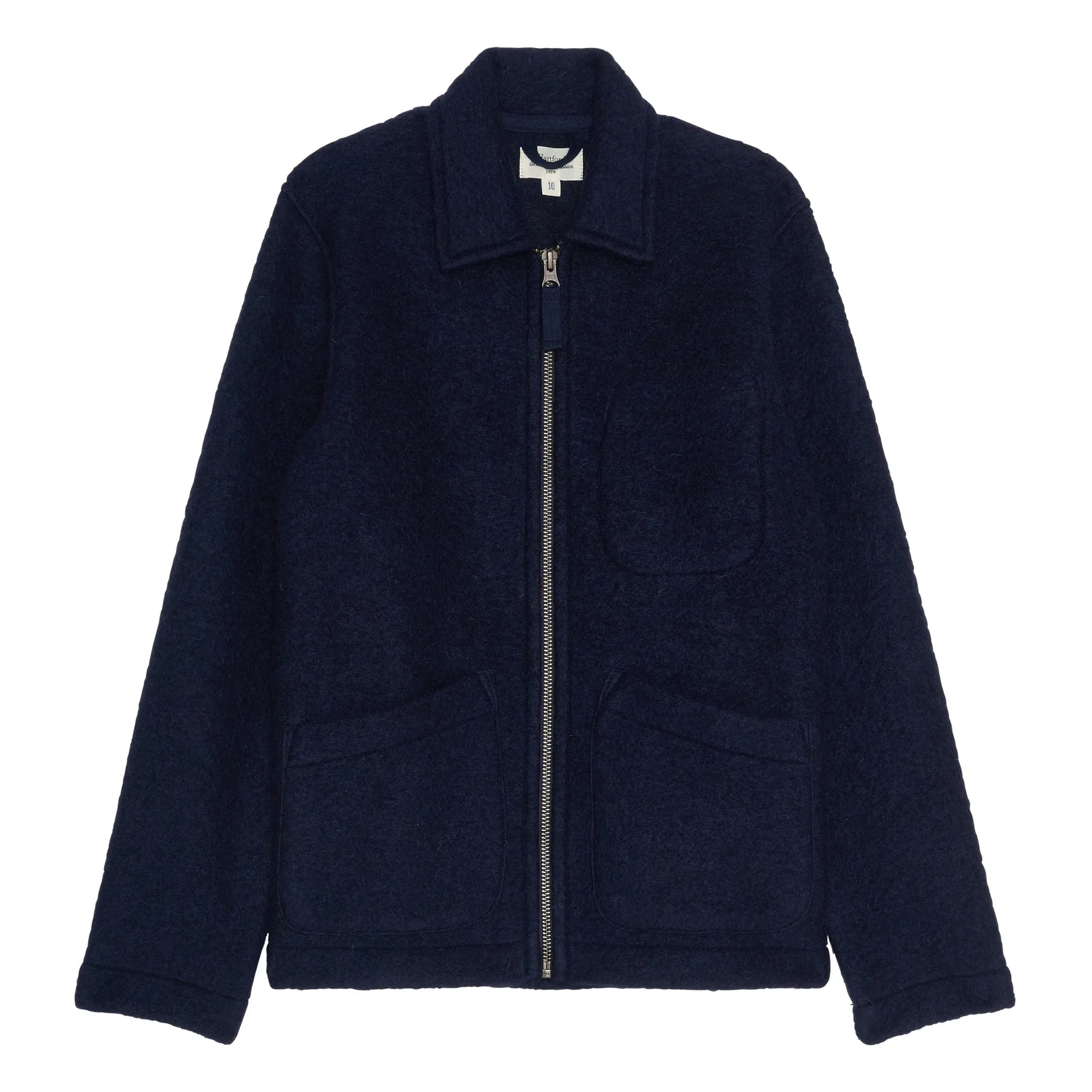 Hartford Navy Blue Chore Woollen Jacket