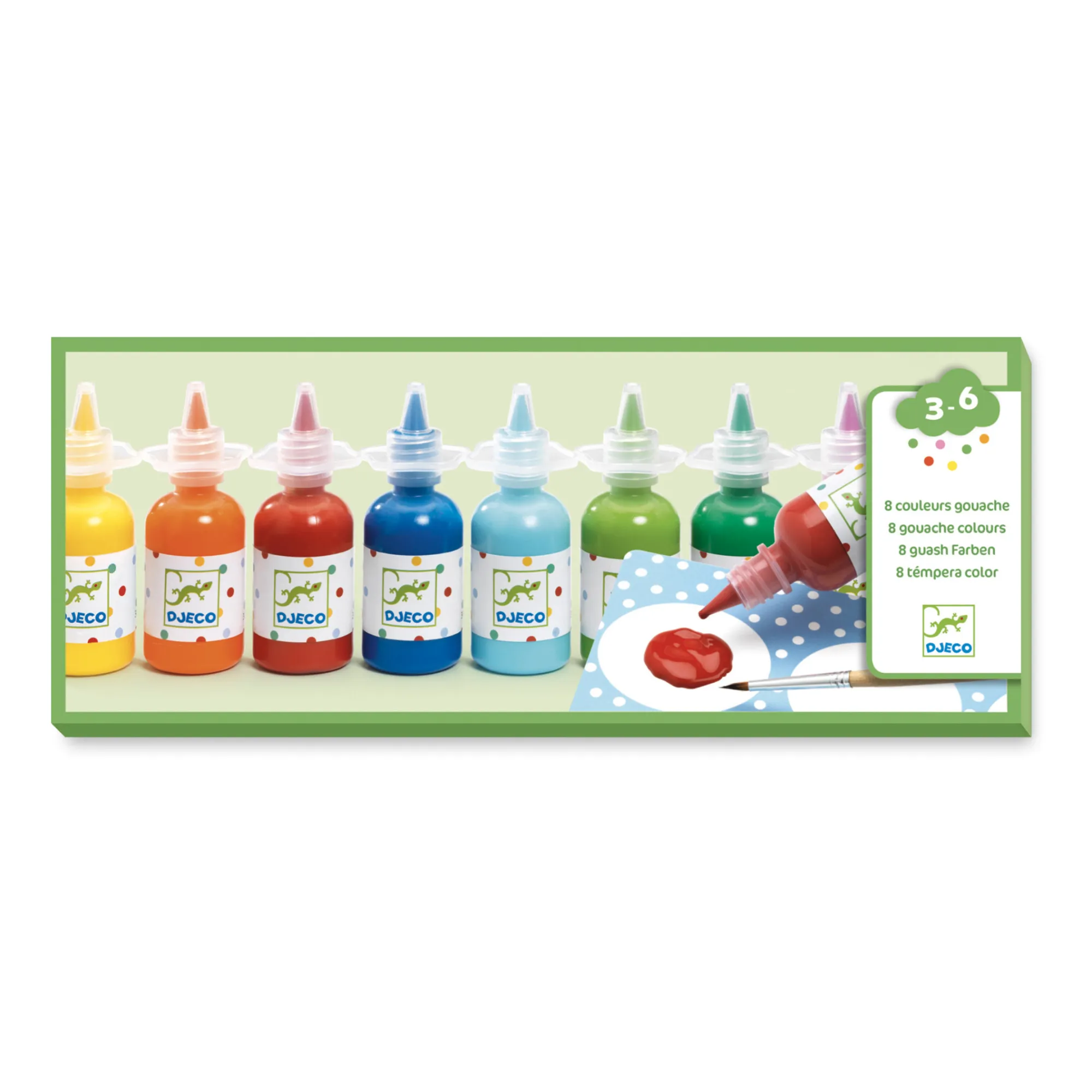 Djeco Multicoloured Watercolour Paints - Set Of 8