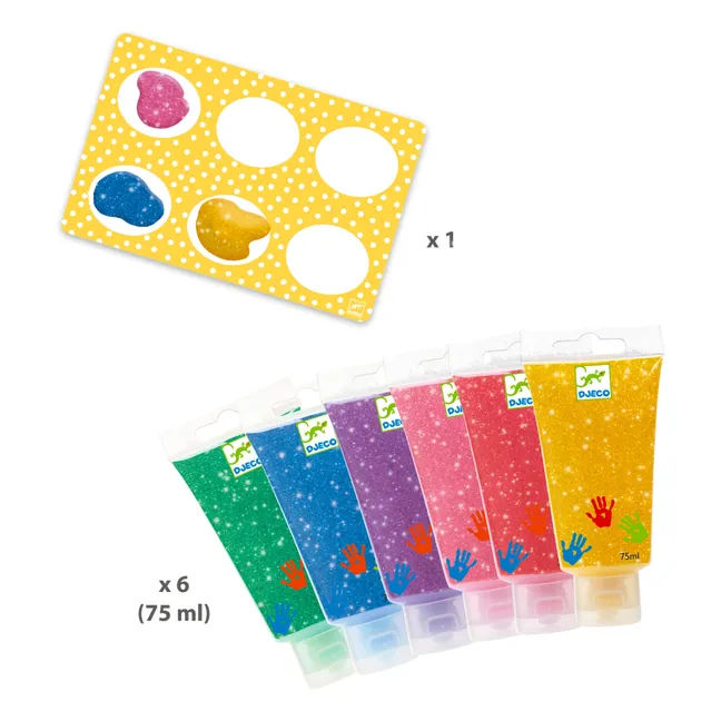 Fingermalfarben Paillettes - 6er-Set
