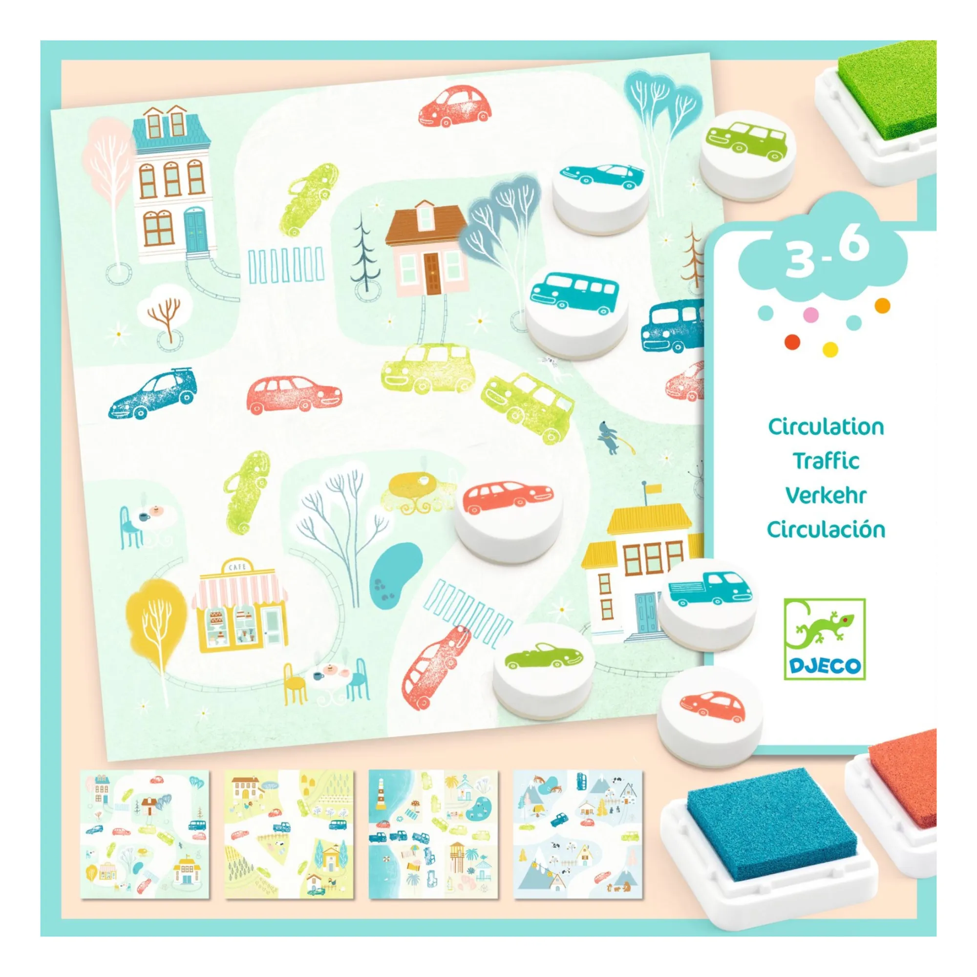 Djeco Multicoloured Traffic Stamp Activity Kit