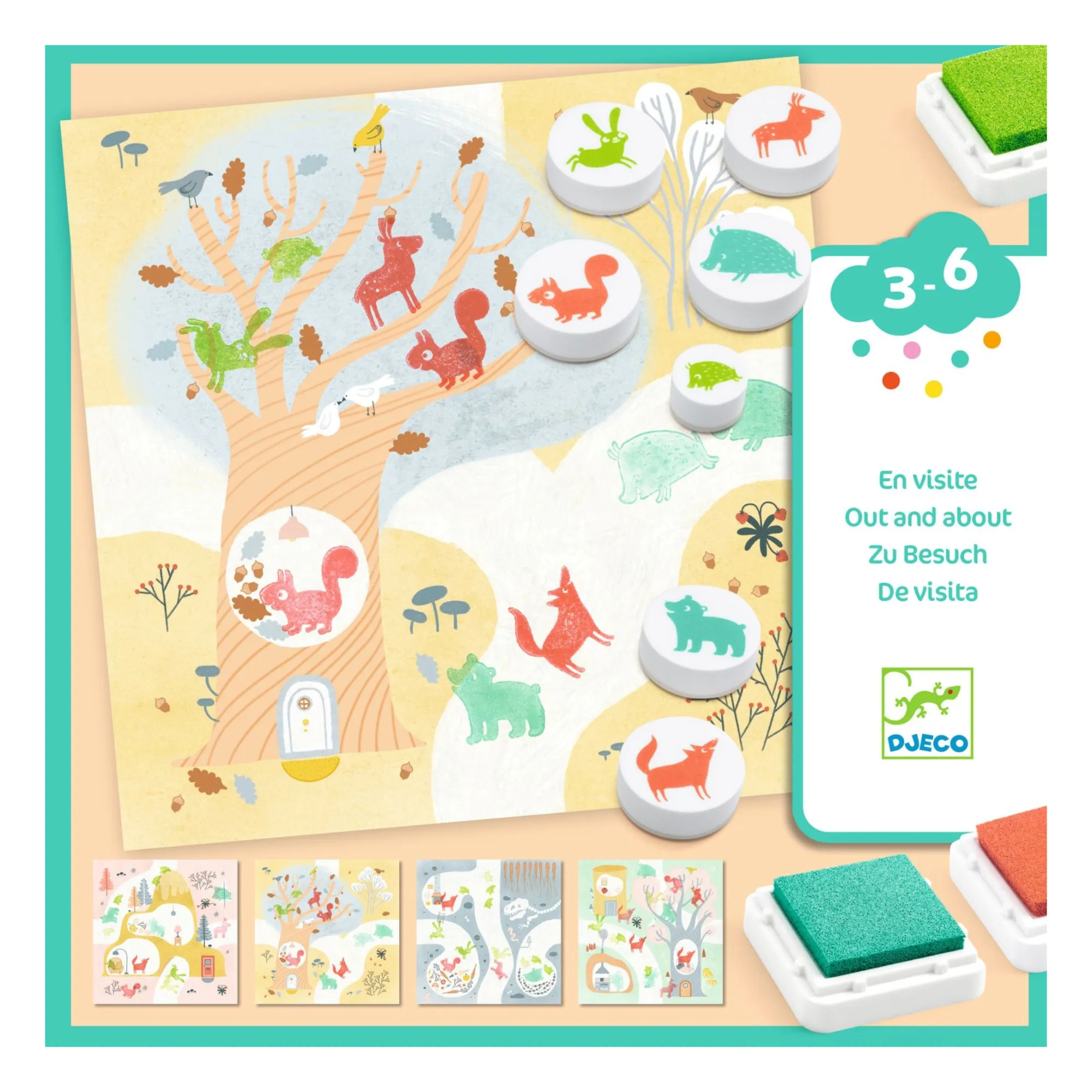 Djeco Multicoloured Animal Stamp Activity Kit