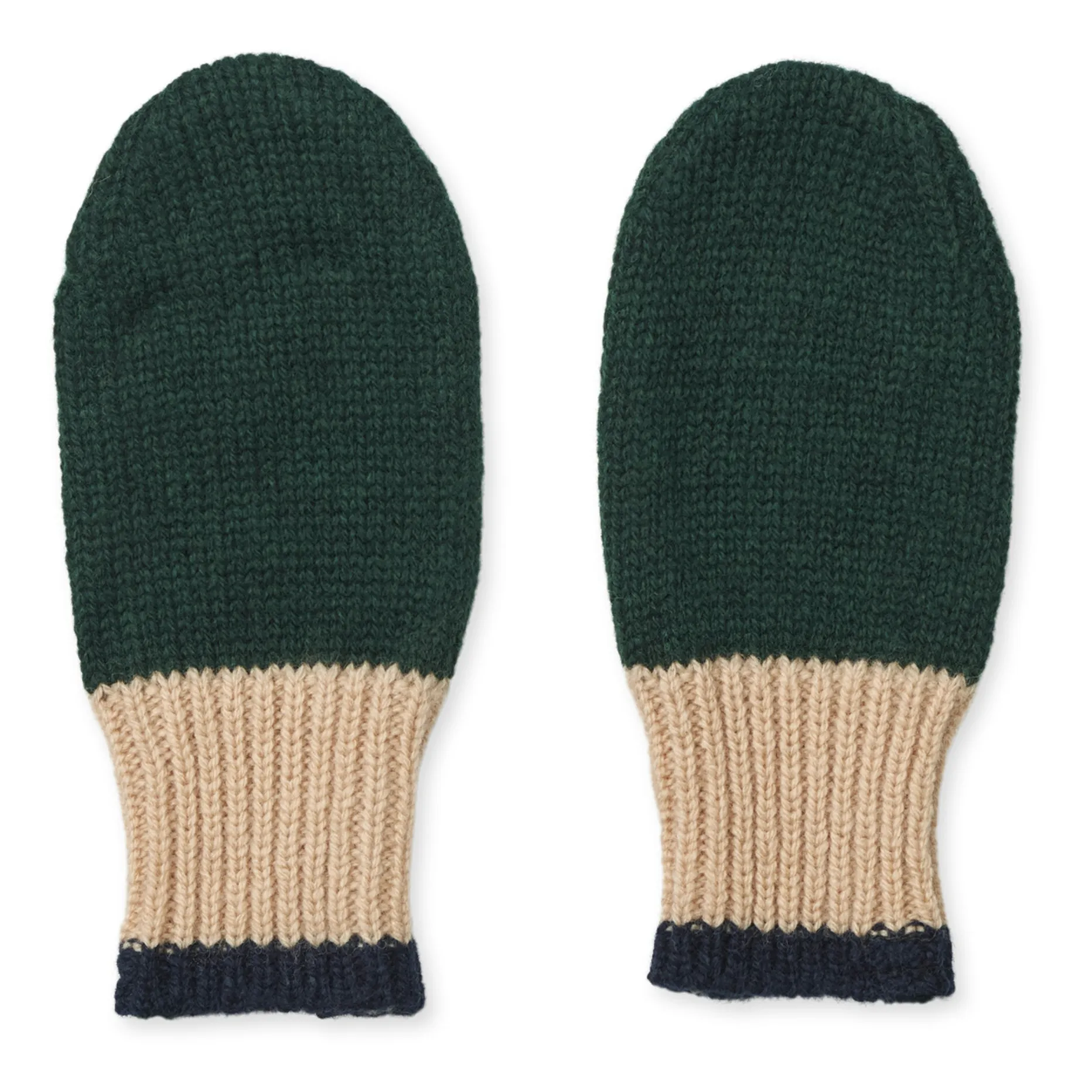 Liewood Dark Green Merino Wool Mittens