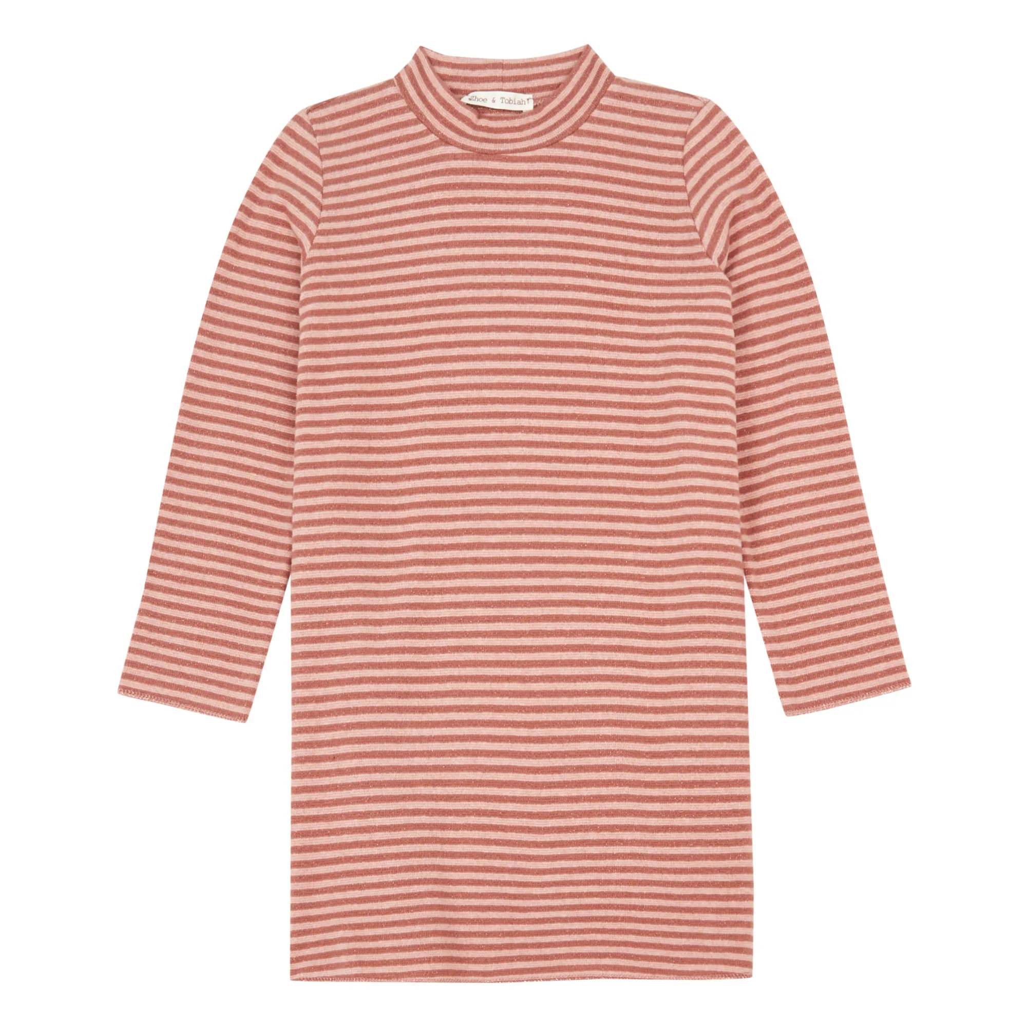Zhoe & Tobiah Pink Striped Lurex Knit Dress