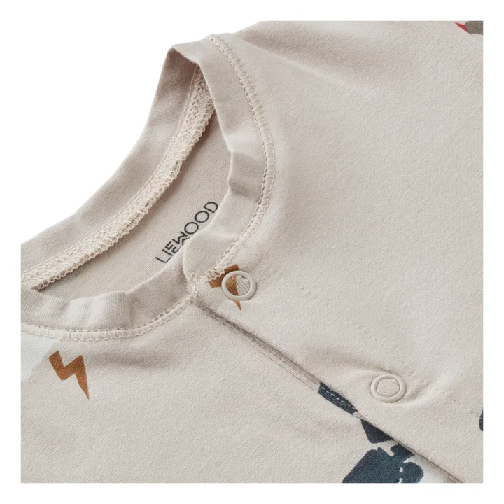 Birk Organic Cotton Print Pyjamas | Grey- Product image n°1