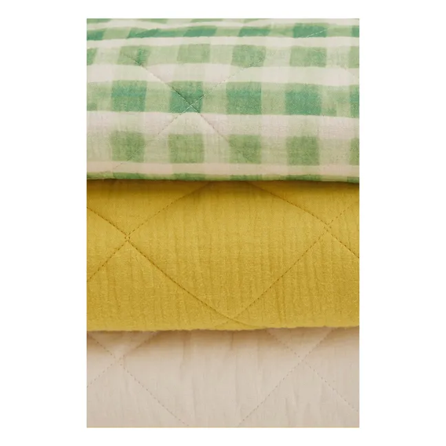 Quilted Organic Cotton Blanket - 90 x 110 cm | Edamame