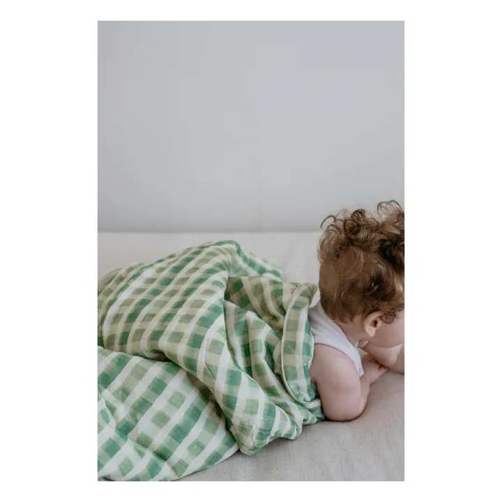 Quilted Organic Cotton Blanket - 90 x 110 cm | Edamame- Product image n°6