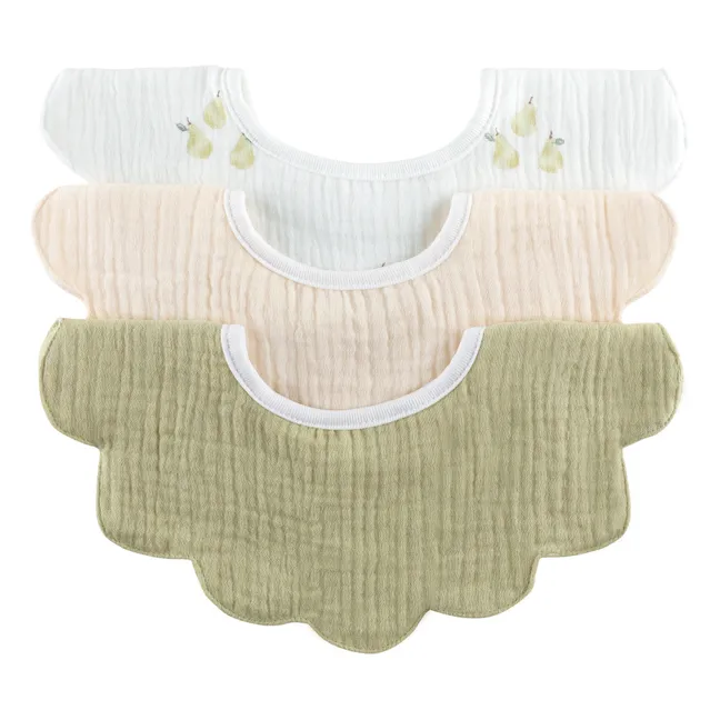 Garden petal bibs in organic cotton - Set of 3 | Garden