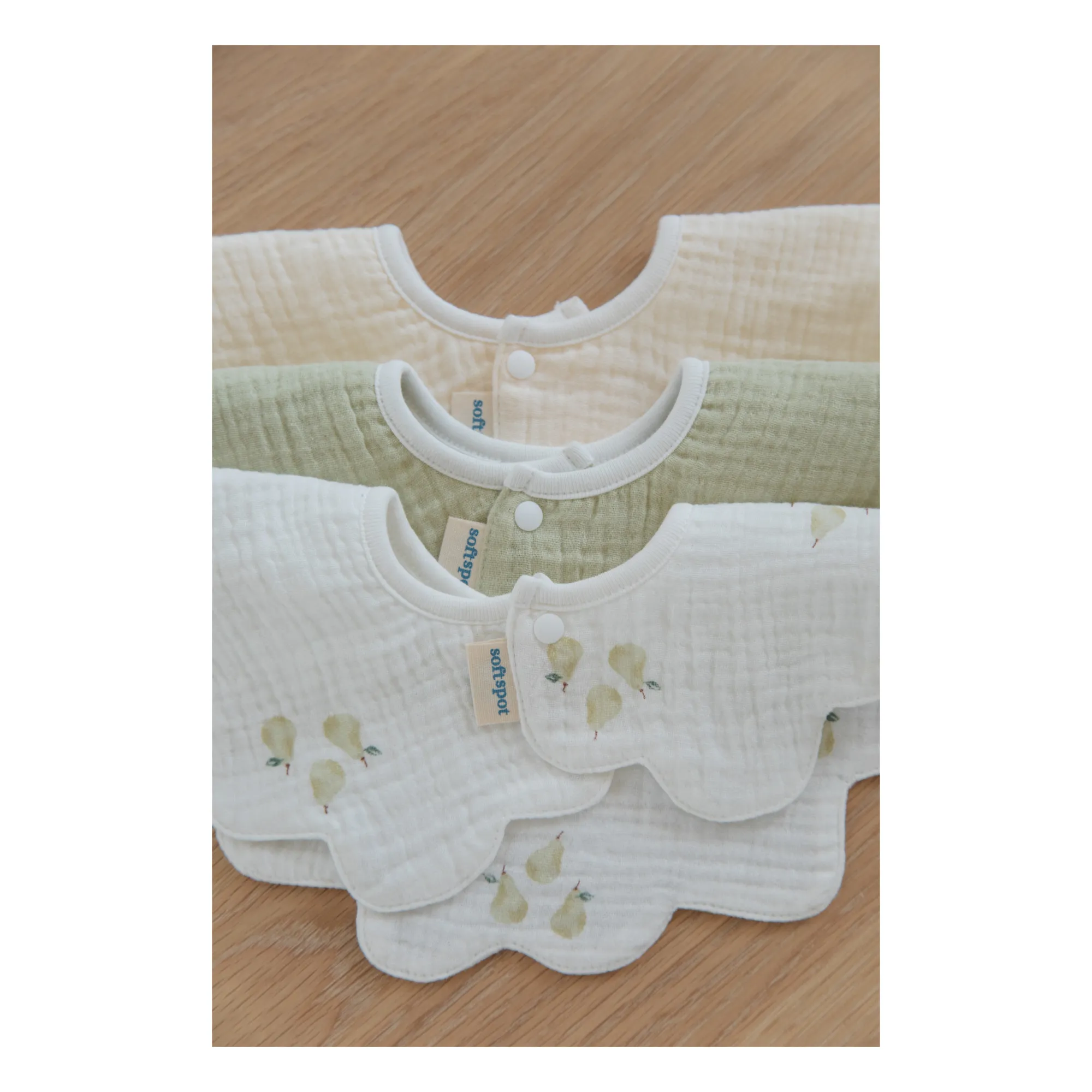 Soft Spot - Bavoirs pétale Garden en coton bio - Set de 3 (Soft Spot) - Image 1