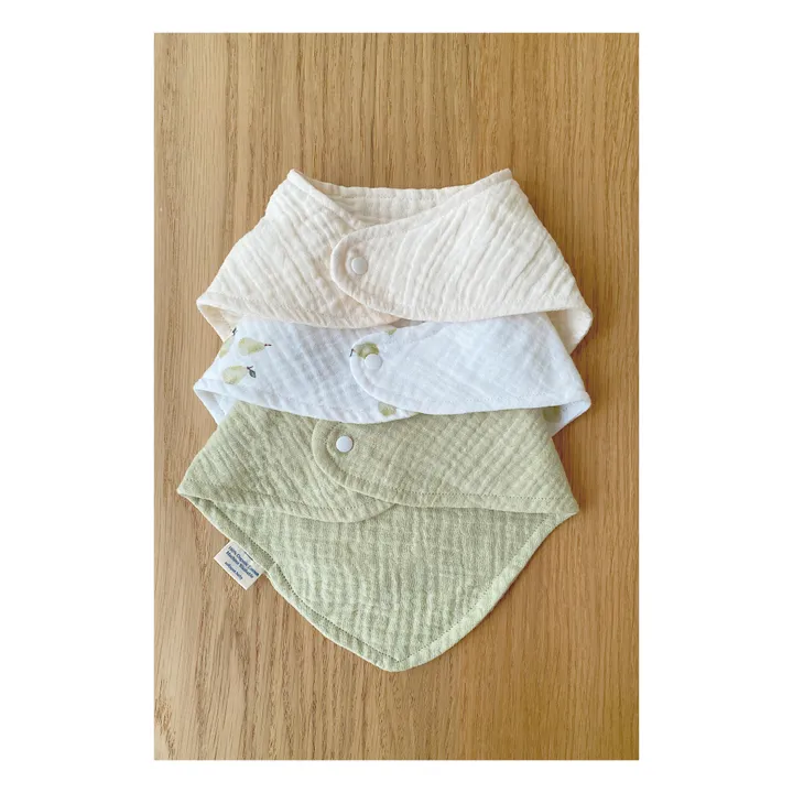 Bavoirs bandana en coton bio - Set de 3 | Garden- Image produit n°2
