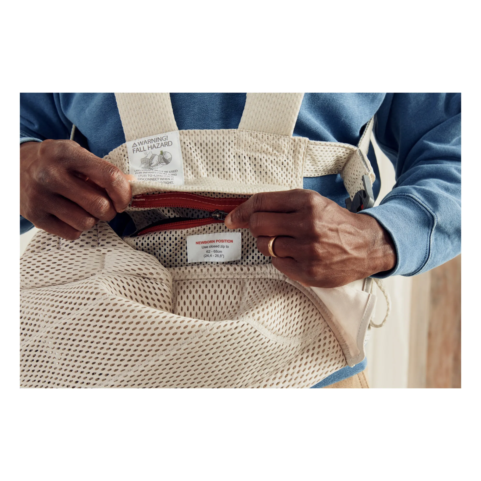 Porte-bébé Harmony en mesh | Ecru- Image produit n°7