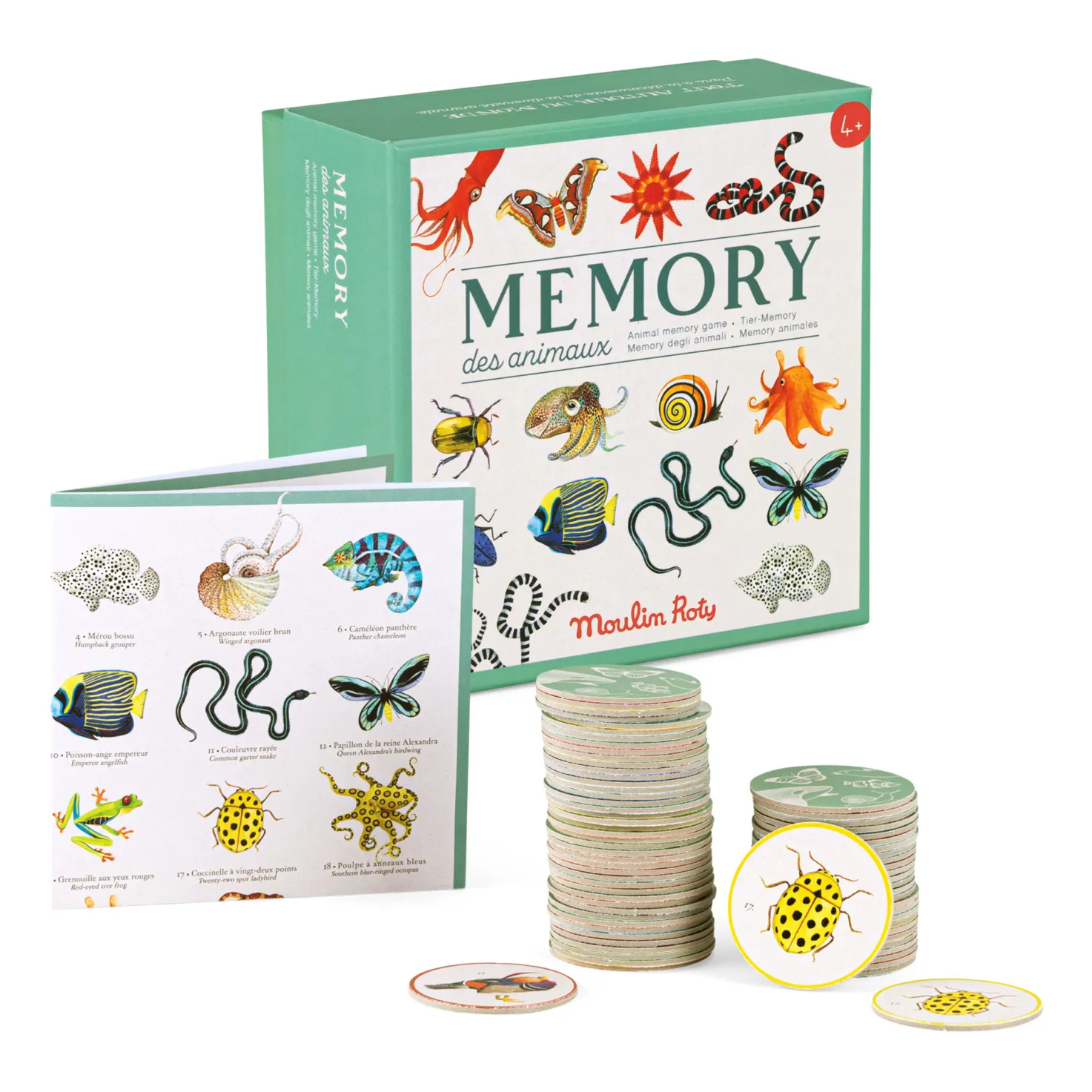 Moulin Roty Multicoloured Animal Memory Game
