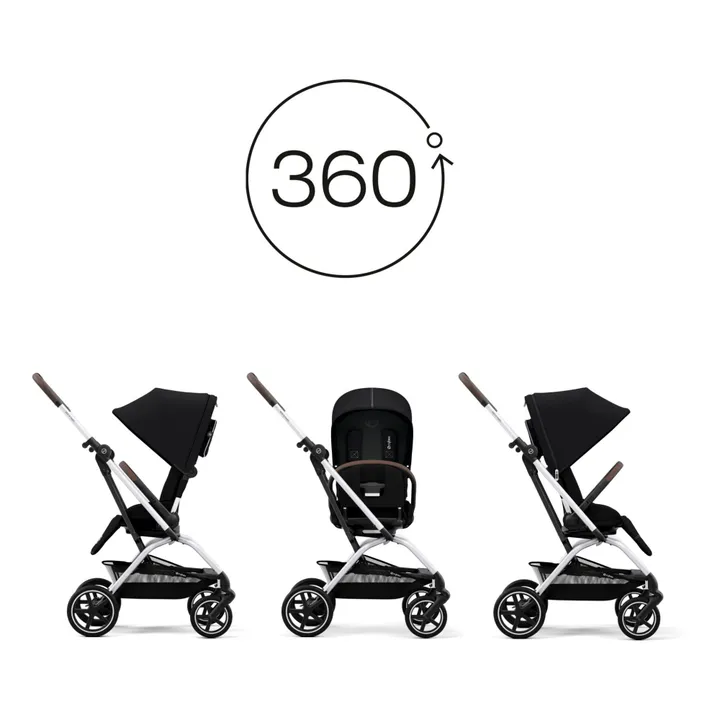 Poussette Eezy S Twist+2 châssis silver | Noir- Image produit n°6