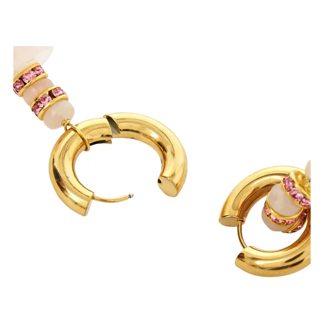 Rhinestone Earrings | Pink