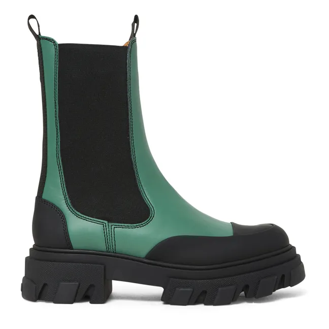 Chelsea Boots Mi-Hautes Cuir | Vert