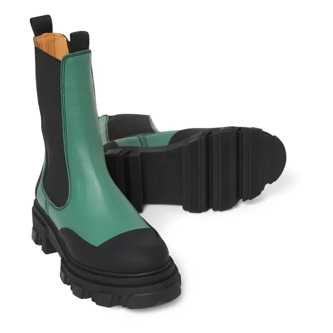Chelsea Boots Mi-Hautes Cuir | Vert