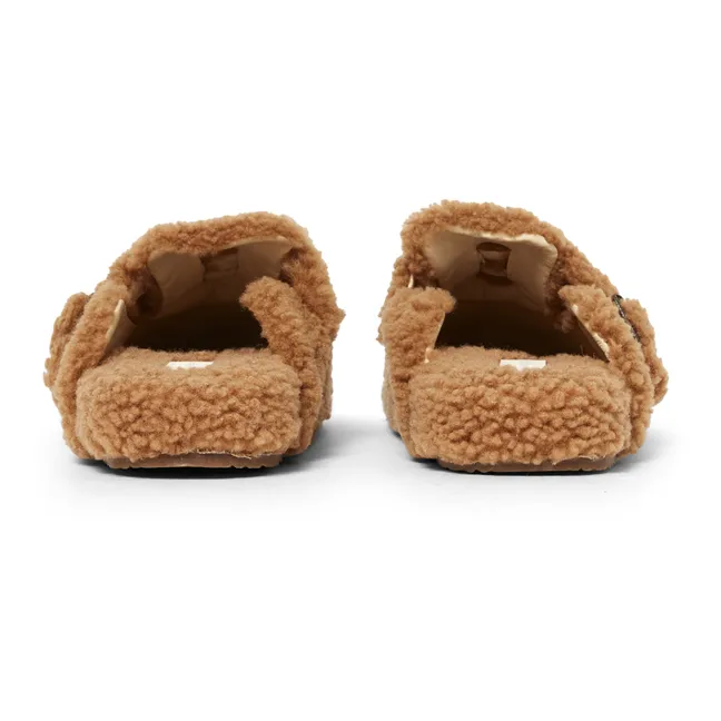 Shearling Strap Clogs | Camel