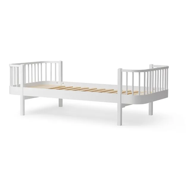 Bett Wood 90x200 cm | Weiß