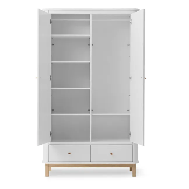 Armario 2 puertas en roble | Blanco