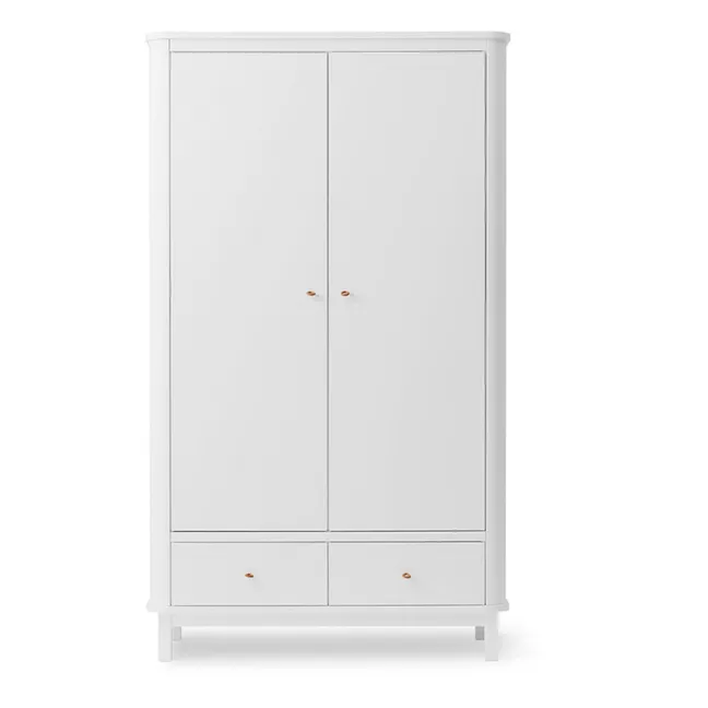 2-Door Birch Wardrobe | White