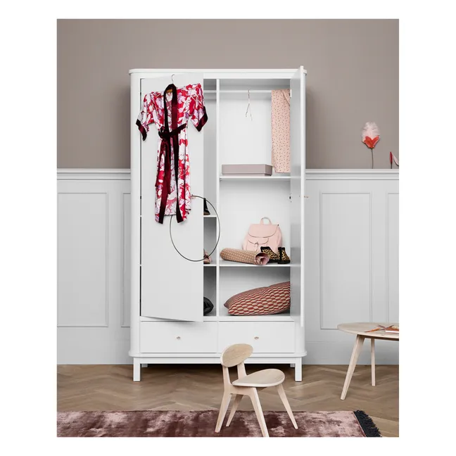 2-Door Birch Wardrobe | White