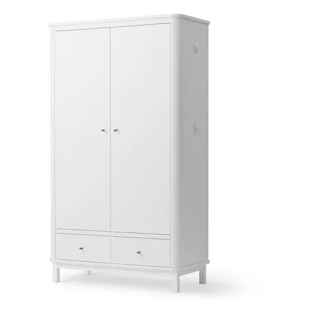 2-Door Birch Wardrobe | White