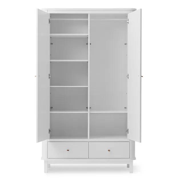 2-Door Birch Wardrobe | White