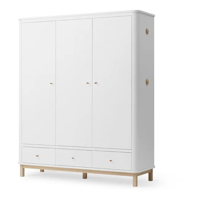 Armario 3 puertas en roble | Blanco