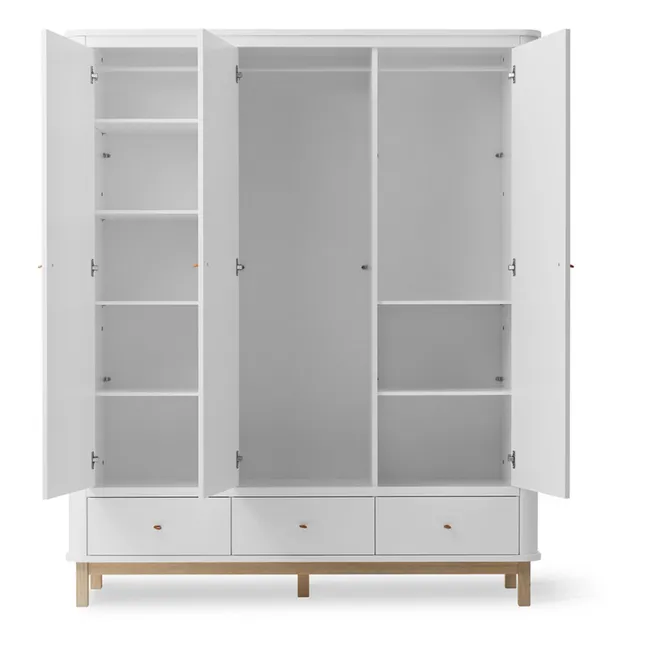 Armario 3 puertas en roble | Blanco
