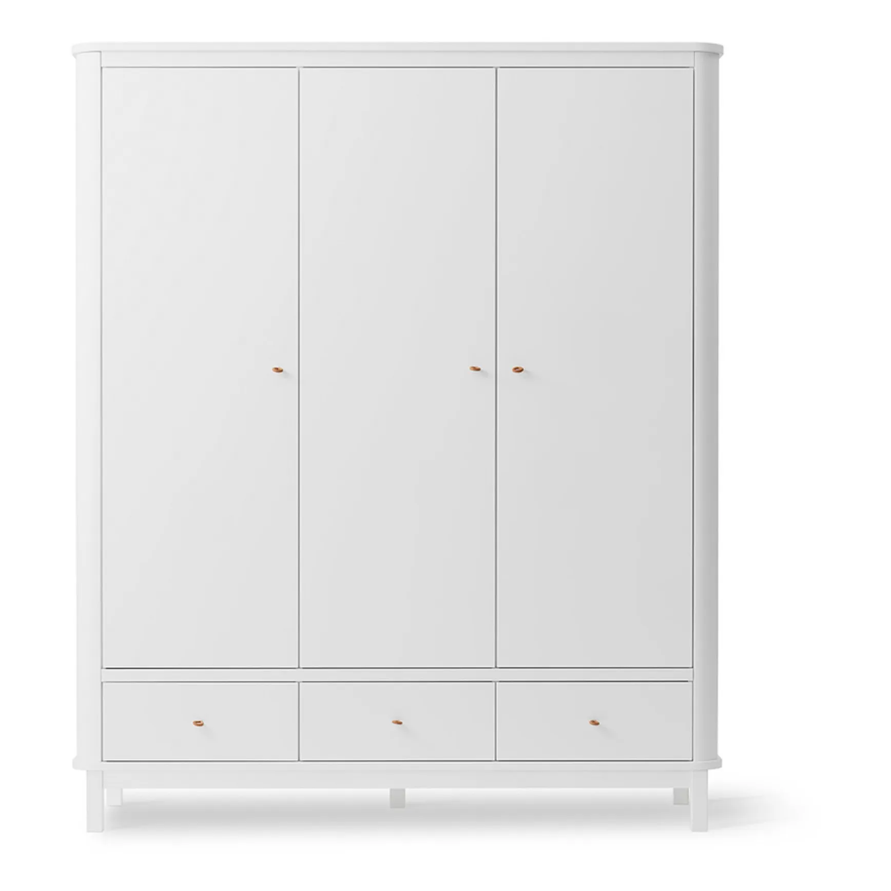 Oliver Furniture White 3-Door Birch Wardrobe 204 X 168 Cm