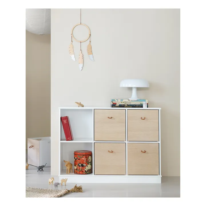 Etagère Wood 3x2 horizontale, avec socle | Blanc- Image produit n°1