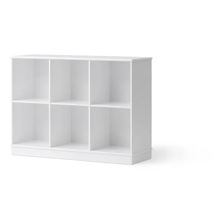 Etagère Wood 3x2 horizontale, avec socle | Blanc- Image produit n°2