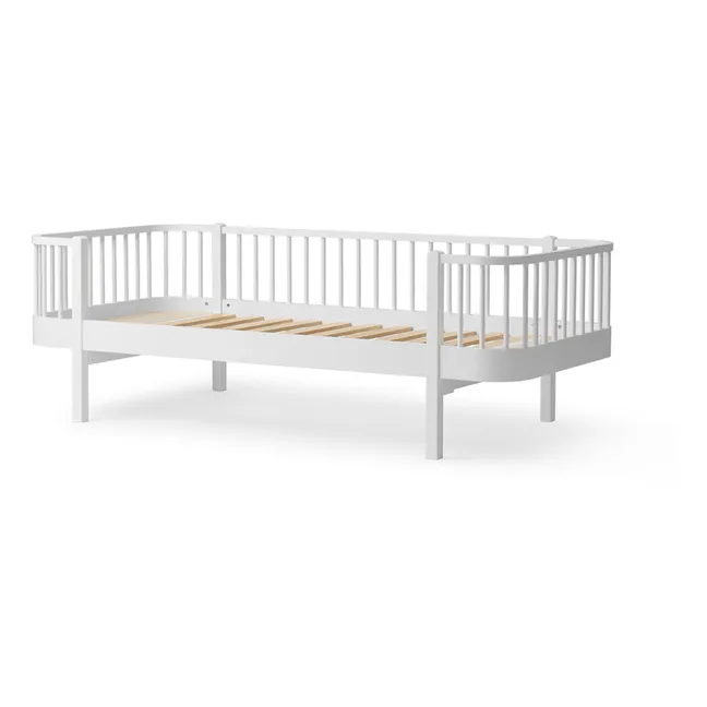 Bett Wood 90x200 cm aus Eiche | Weiß