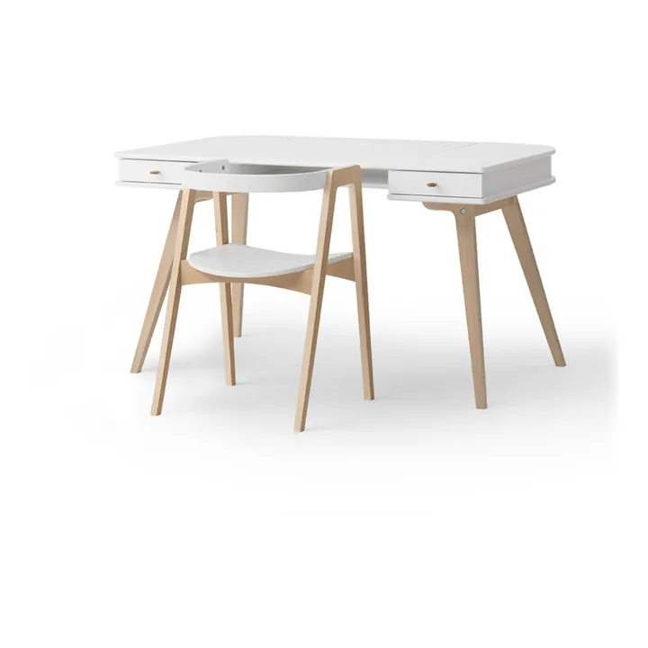 Bureau Wood, 66 cm et chaise Wood | Blanc- Image produit n°0