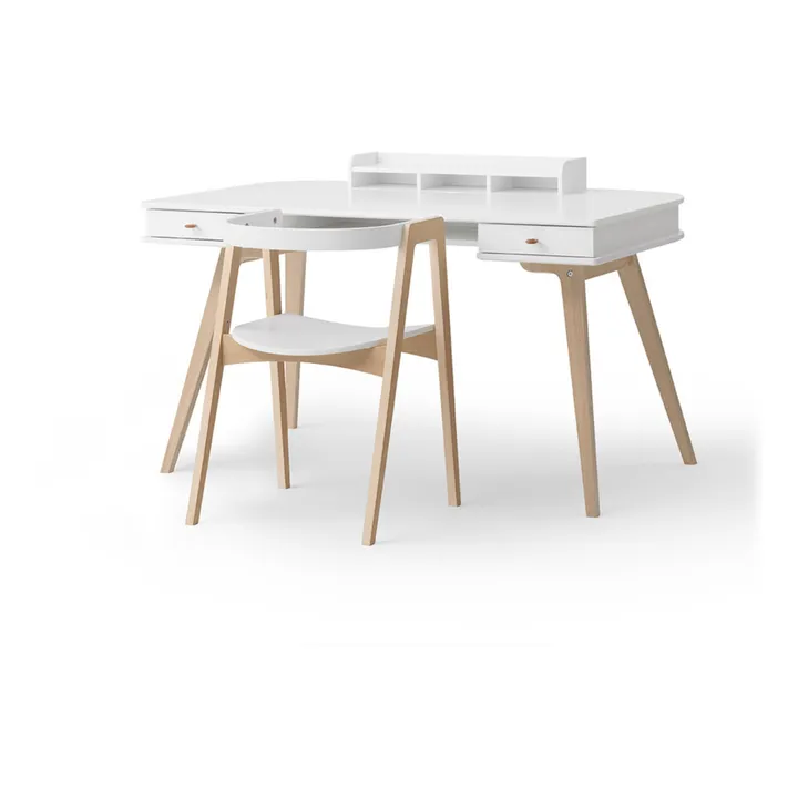 Bureau Wood, 66 cm et chaise Wood | Blanc- Image produit n°4