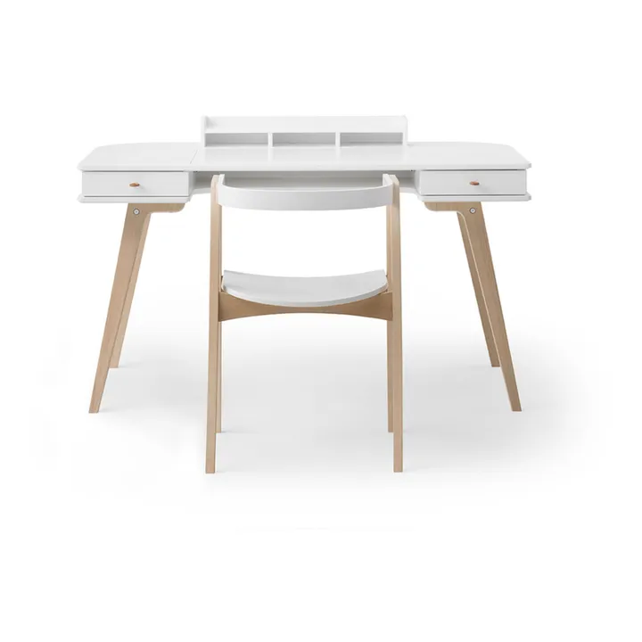 Bureau Wood, 66 cm et chaise Wood | Blanc- Image produit n°5