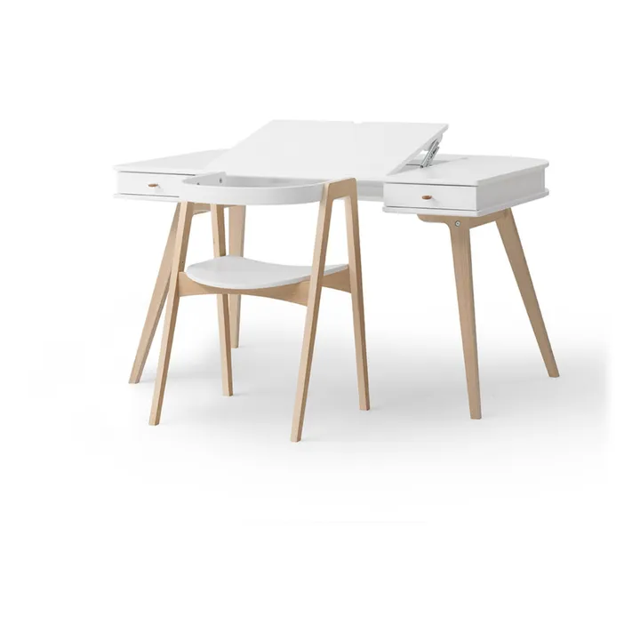 Bureau Wood, 66 cm et chaise Wood | Blanc- Image produit n°6