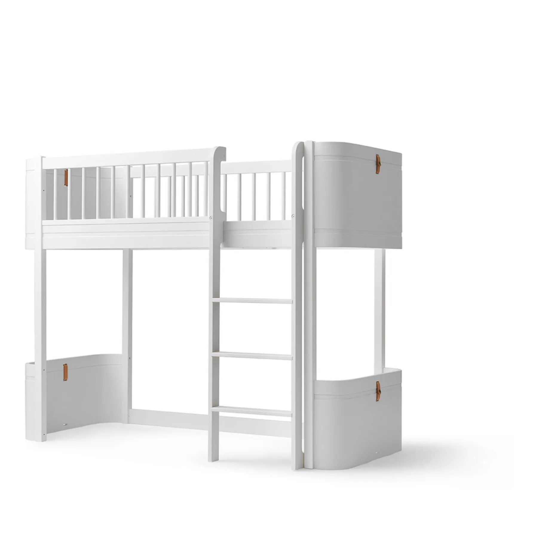 Oliver Furniture White Mid-Height Wooden Mini+ Bed 68X162cm
