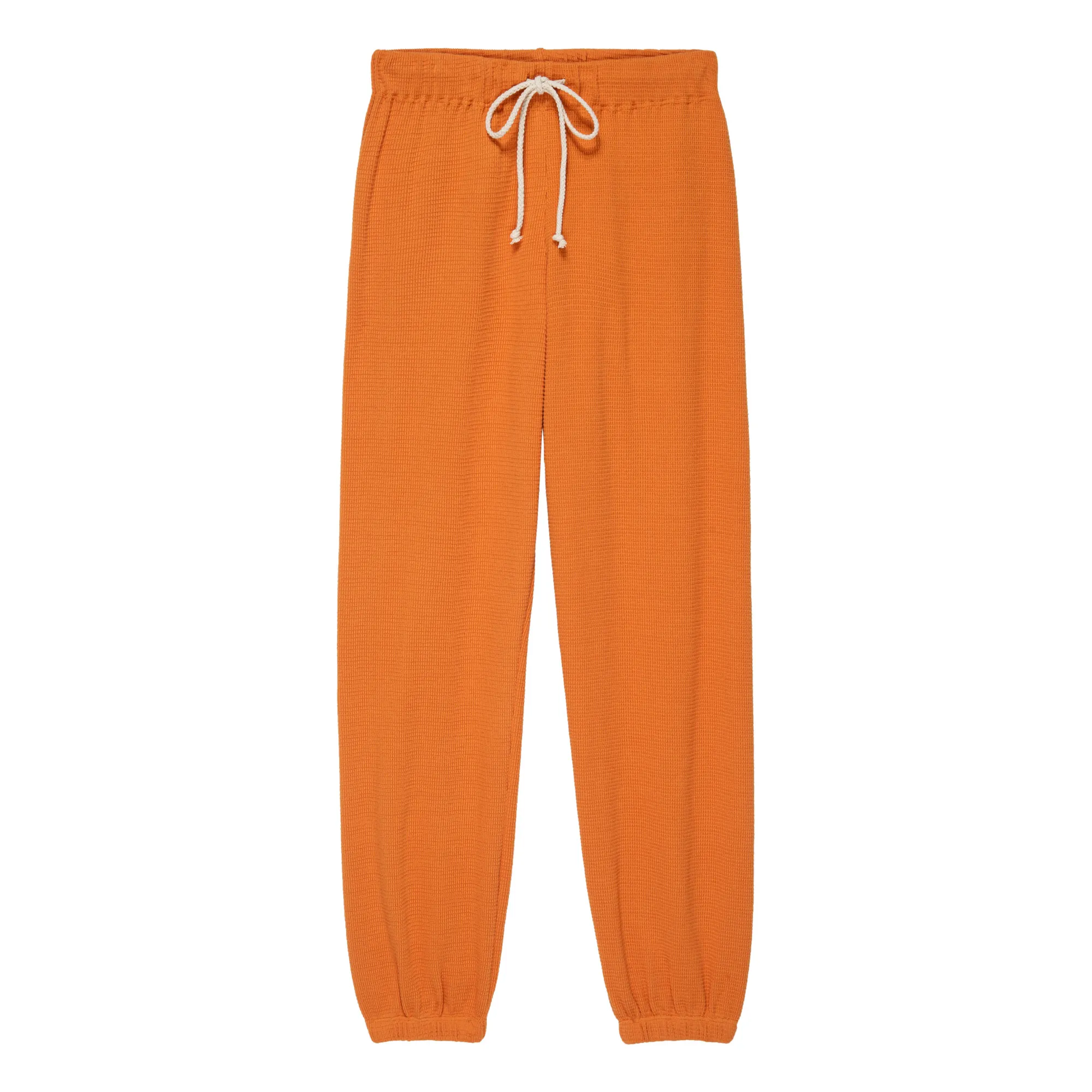 Donni Orange Thermal Organic Cotton Waffle Joggers