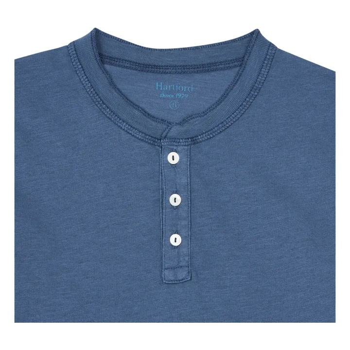 T-shirt Henley | Bleu pétrole- Image produit n°1