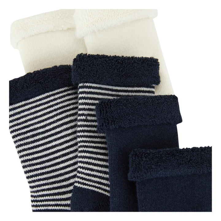 Set di 3 paia di calzini in cotone organico Mara | Blu marino- Immagine del prodotto n°1