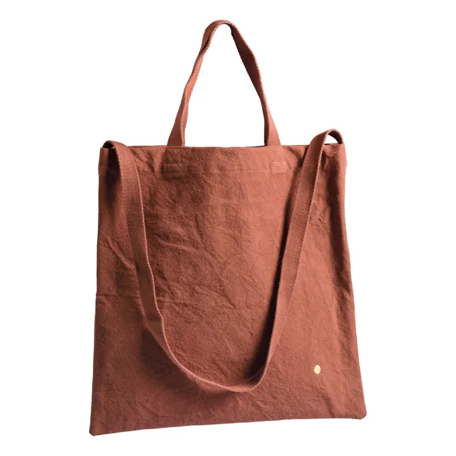Iona Cotton Toile City Bag | Terracotta