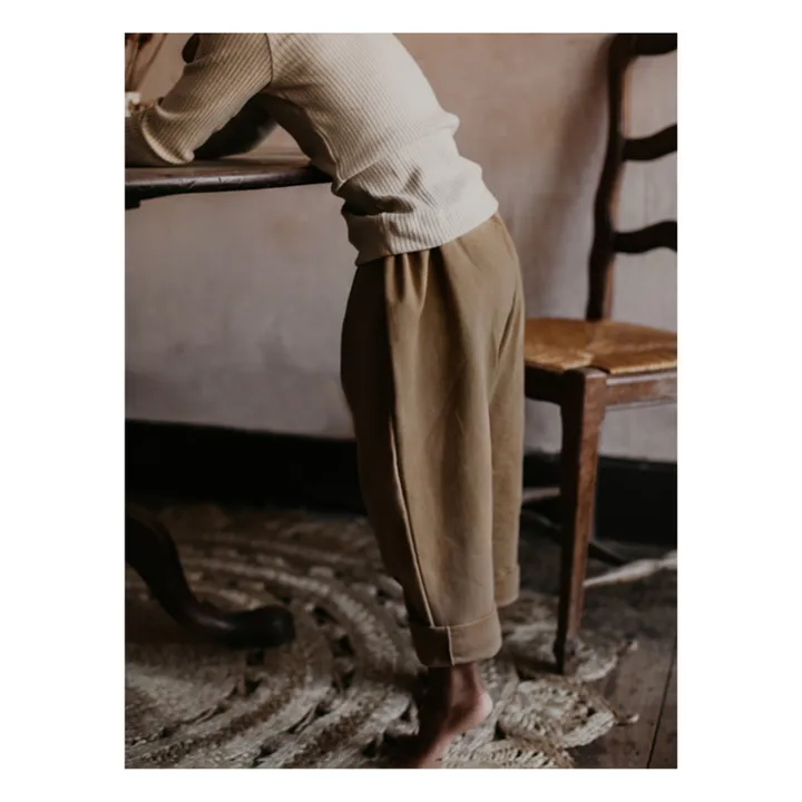 Cozy Organic Cotton Trousers | Taupe brown- Product image n°4