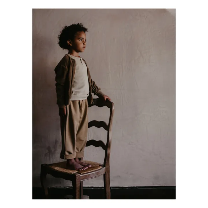 Cozy Organic Cotton Trousers | Taupe brown- Product image n°2