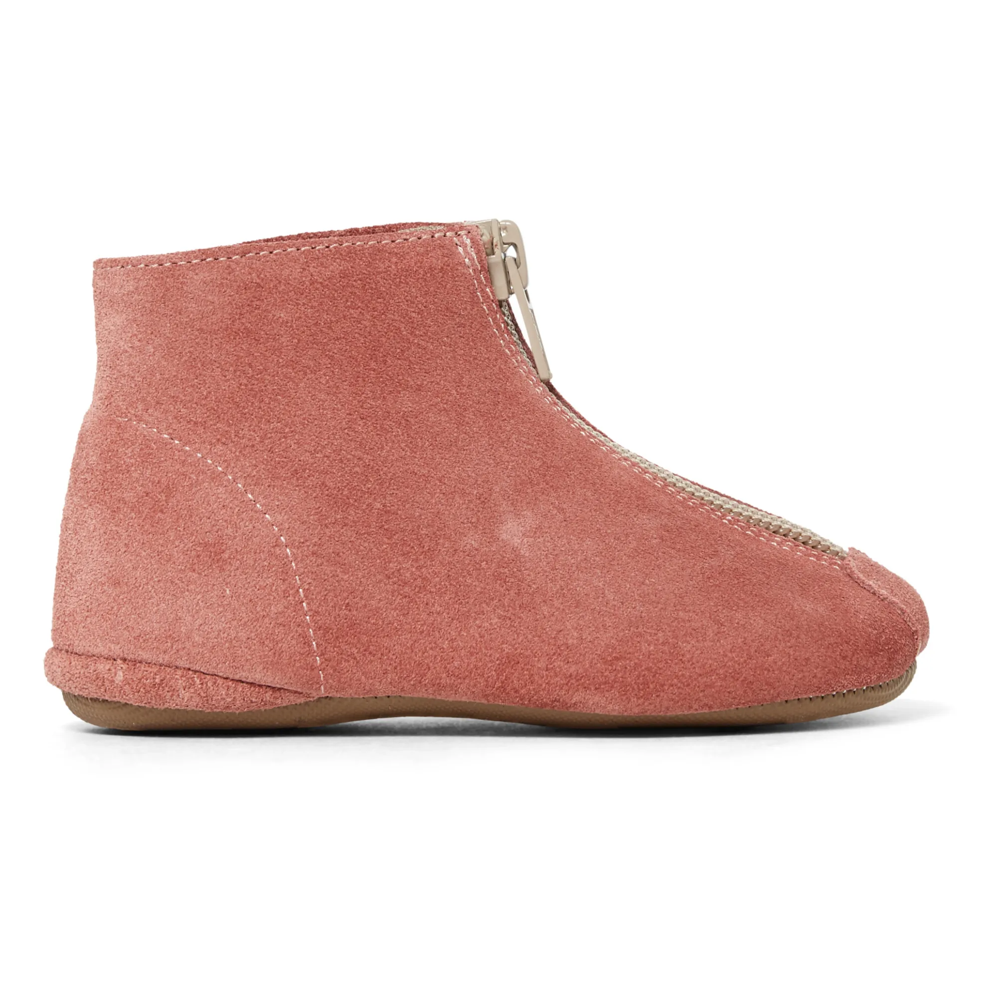 Pèpè Pink Nubuck Zip-Up Booties