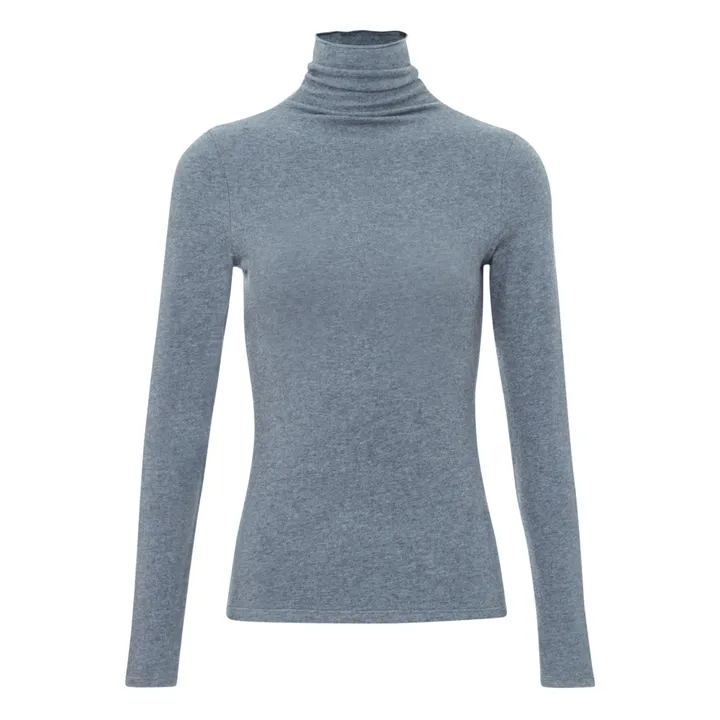 Ypawood Long Sleeve Roll Neck T-shirt | Marled charcoal grey- Product image n°0