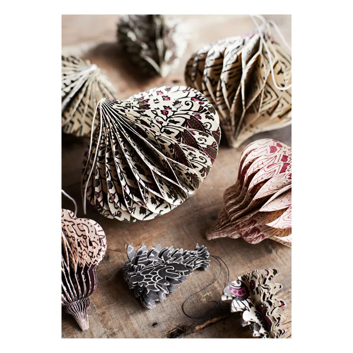Bolas de Navidad de papel reciclado - Juego de 2- Imagen del producto n°1