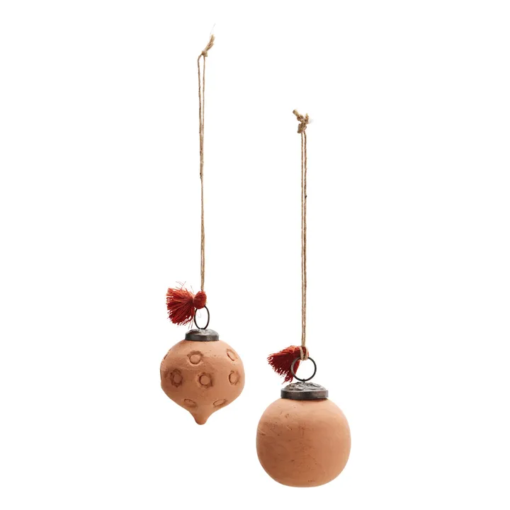 Bolas de Navidad de terracota - Juego de 2- Imagen del producto n°0